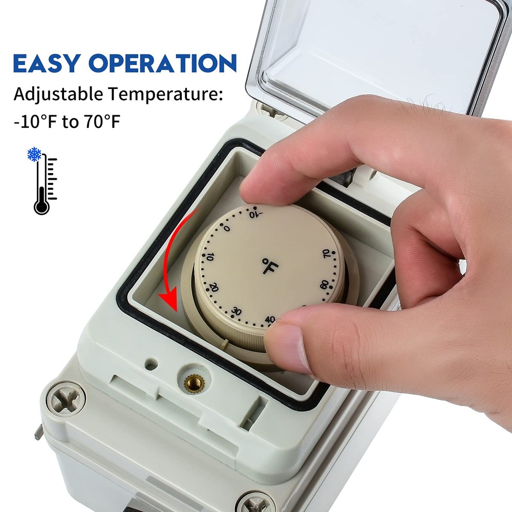 Briidea Mechanical De-Icer Controller Adjustable Thermostat Temperature Contr...