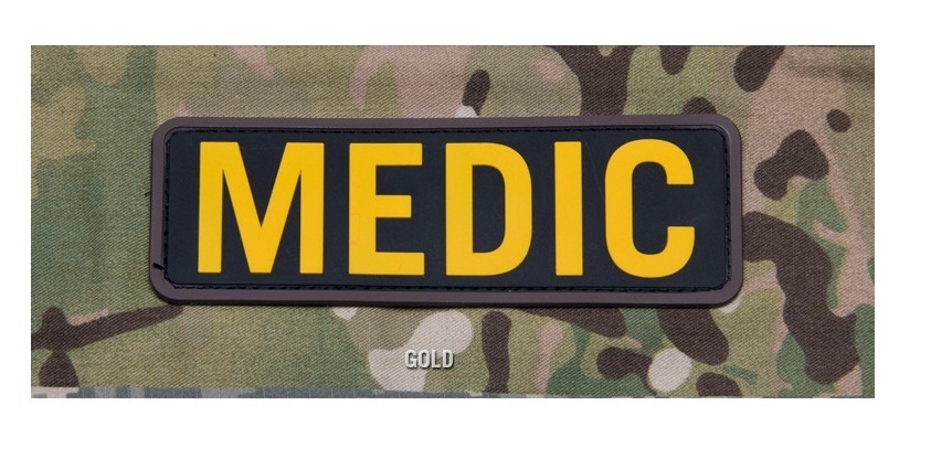 Milspec Monkey MSM MEDIC - ID - GOLD YELLOW - 6 " x 2 " - PVC Hook & Loop