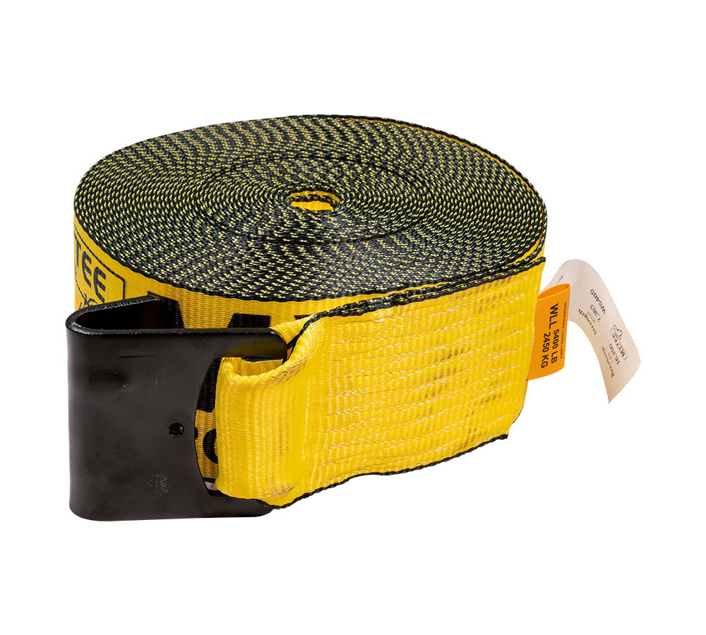 (4 Pack) 4"x65' Winch Straps w/flat hook, WLL 5400 Flatbed Tie Down Strap