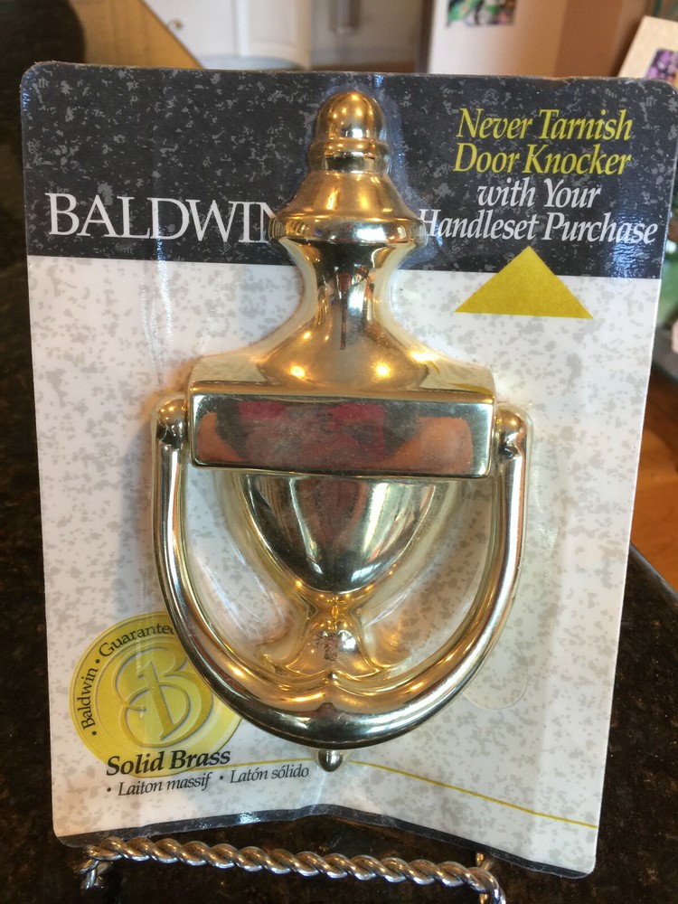Baldwin Solid Brass Never Tarnish Door Knocker, New in Package