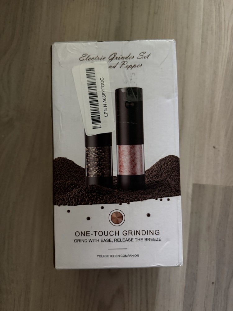 Electric Salt and Pepper Grinder Set, Automatic, Adjustable, Gift, 2 Pack