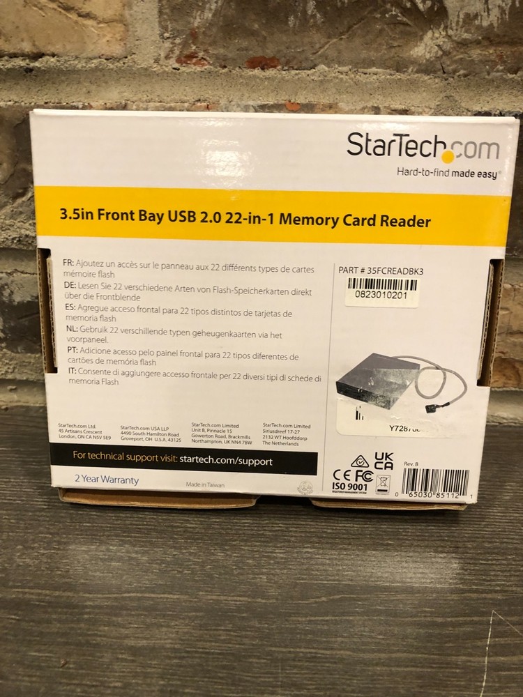 New Open Box StarTech.com 35FCREADBK3 22-in-1 USB 2.0 Card Reader
