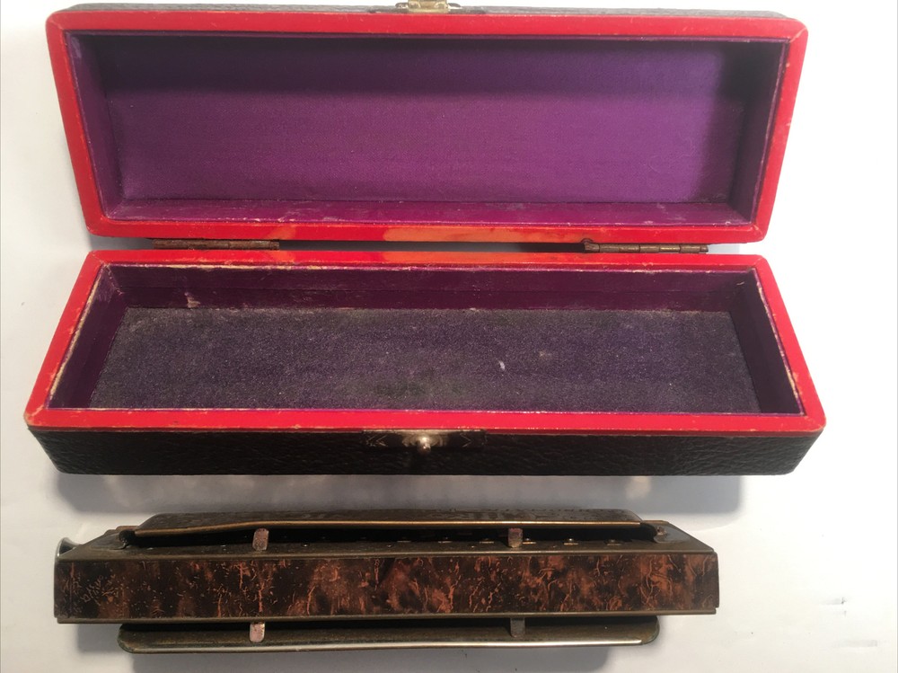 VINTAGE M. HONER SUPER CHROMONICA CHROMATIC HARMONICA ORIGINAL CASE