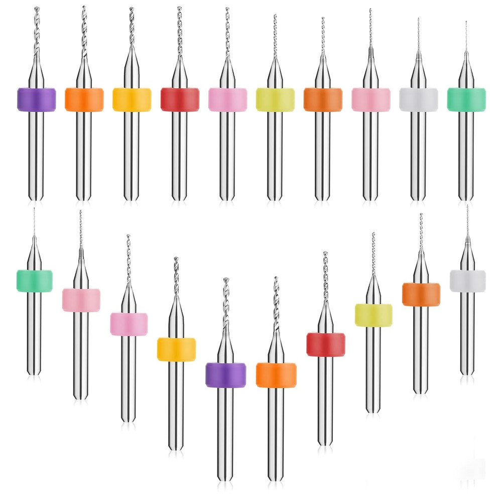 20 Pcs Micro Drill Bit Set 0.3-1.2mm Shank Tungsten Carbide Small Drill Bits...