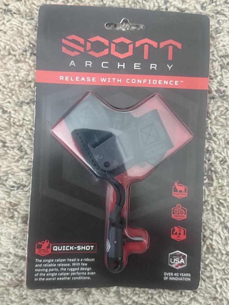 SCOTT Quick-Shot Single Caliper Release Aid Index Finger Black Compound Bow
