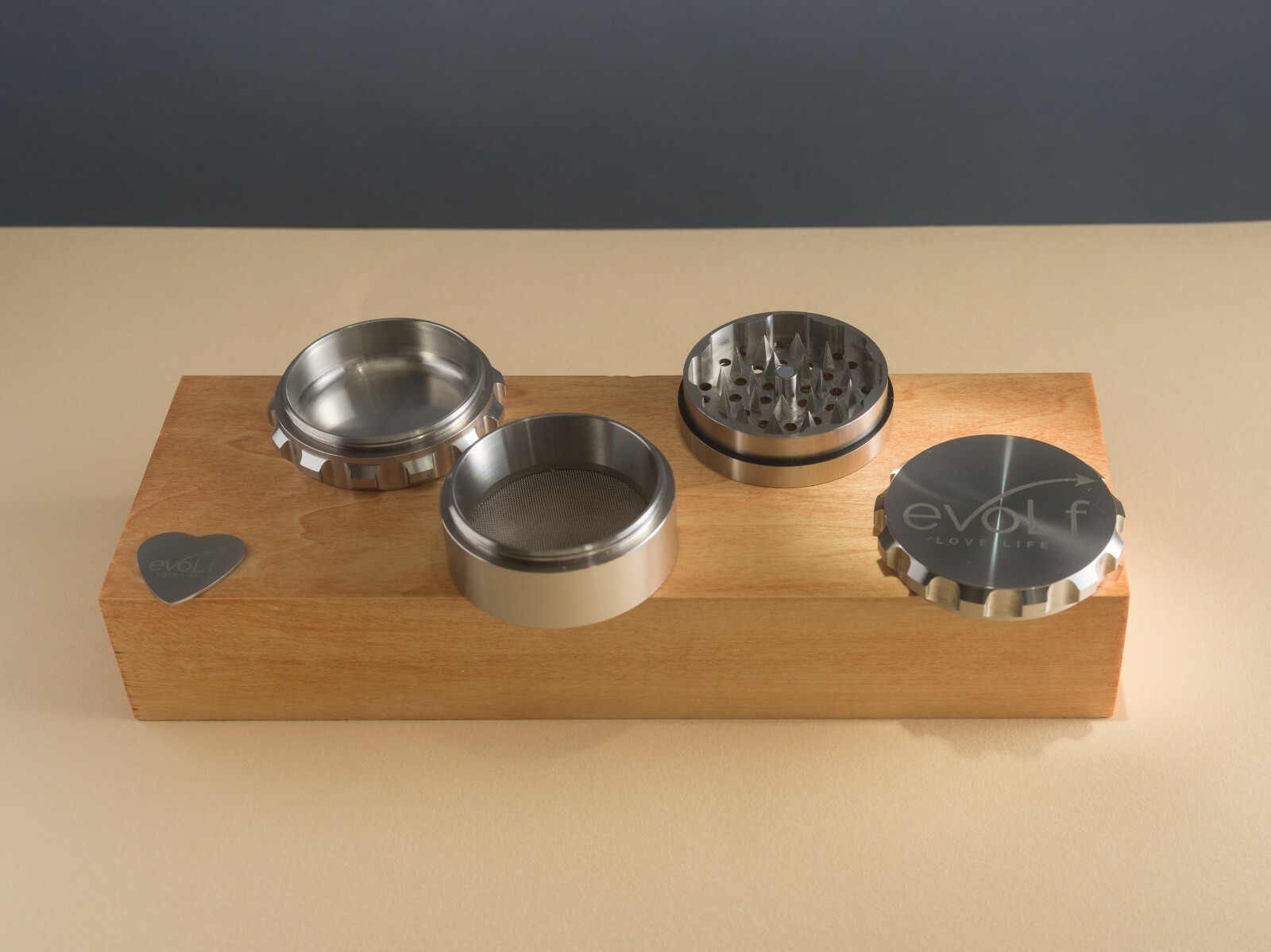 Evolf Stainless Steel Herb Grinder 2.0"- 4 piece Heavy Duty Premium and Luxury