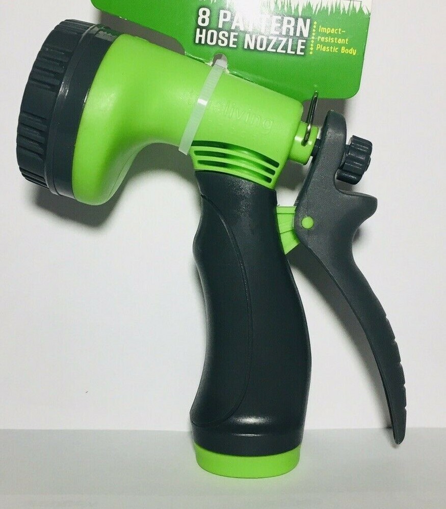 Hose Nozzle Sprayer 8-Pattern Trigger Water Garden Yard Clean Impact-Resistant