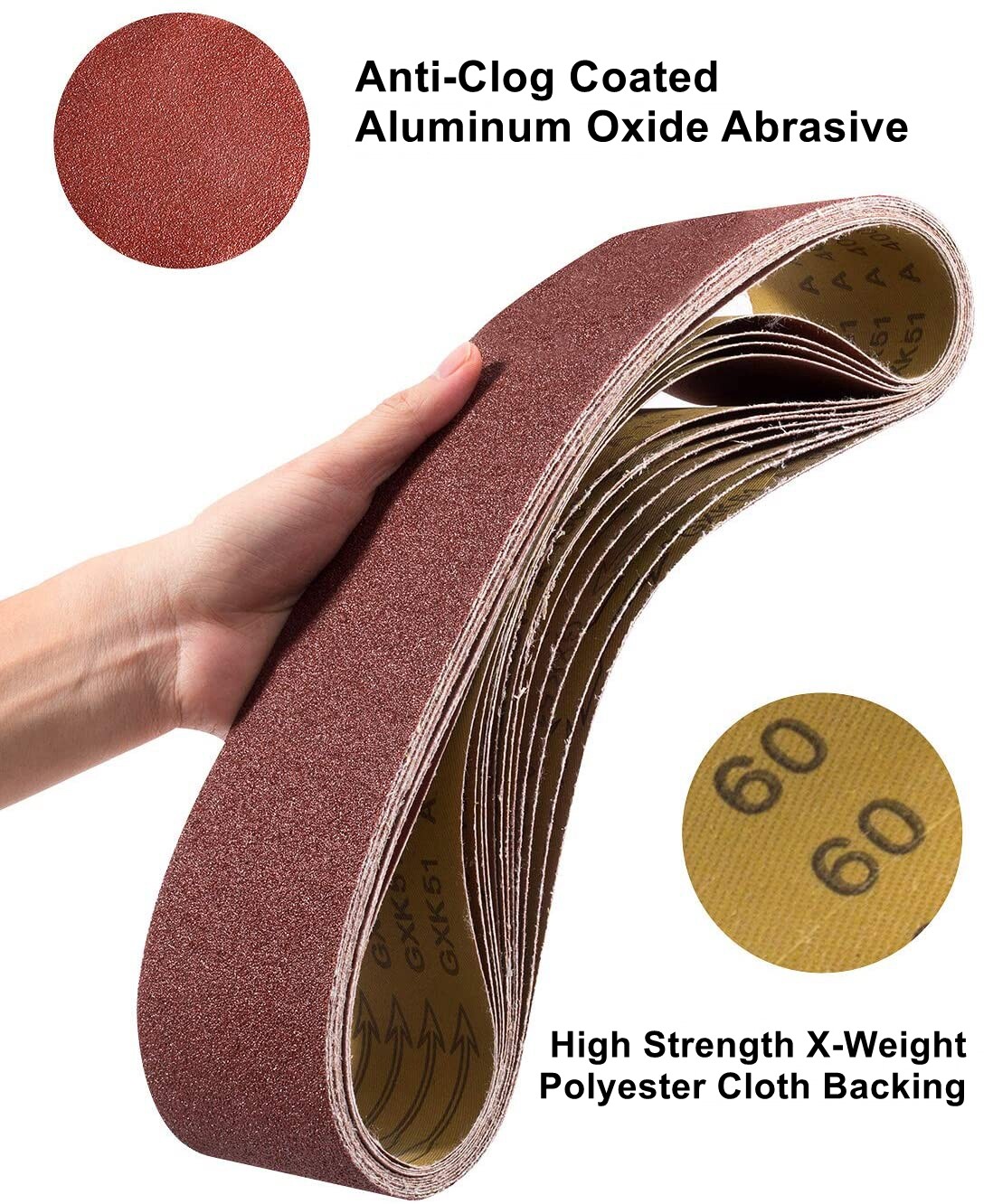 12PCS Sanding Belts 4 x36 inch 60 80 120 150 240 400 Grit Belt Sander Sandpaper