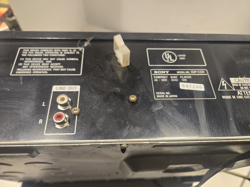 EXCELLENT Sony CDP-C331 Compact 5 Disk CD Changer Player. Tested and Working.