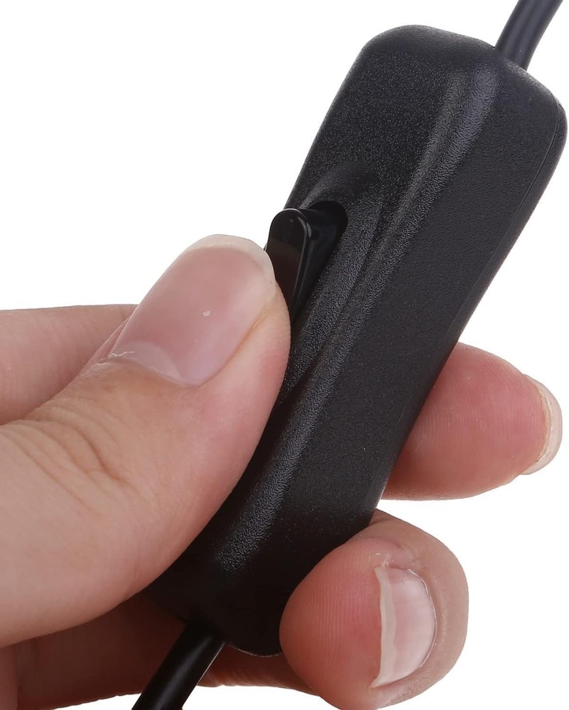 "Black USB C Extension Cable with Inline On/Off Switch – 4 Power Switch Cables"