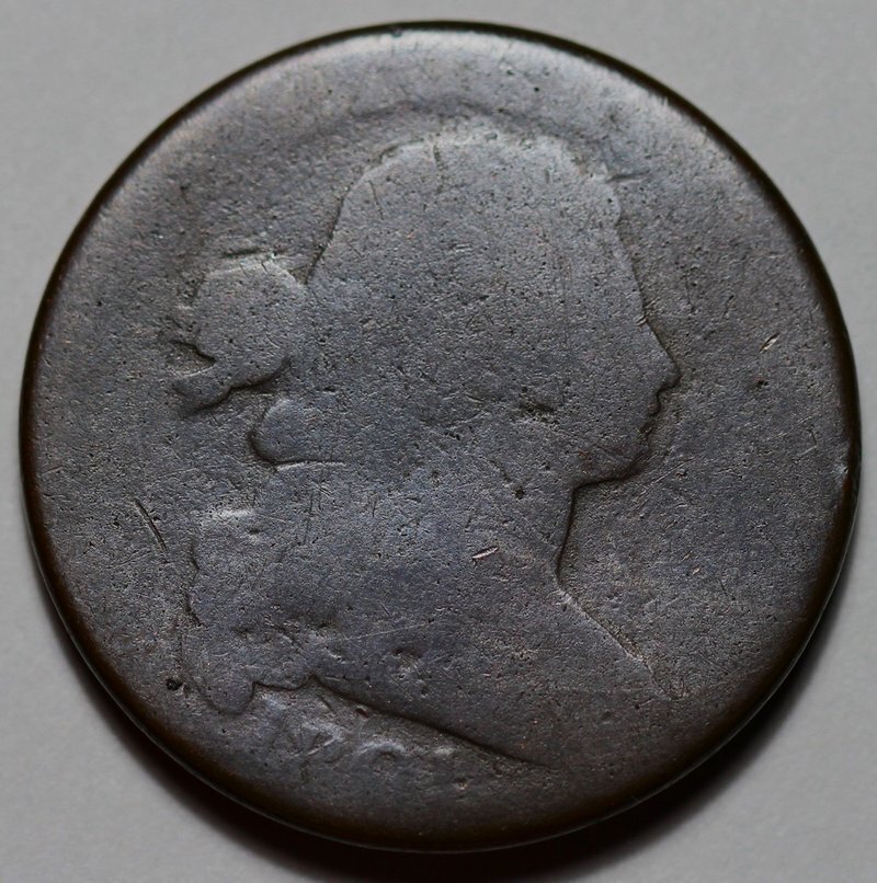 1801 Draped Bust Large Cent - 3 Error Reverse - US 1c Copper Coin