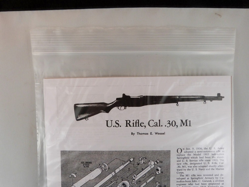 U.S. RIFLE, CAL. 30, M1 BREAK DOWN INSTRUCTION KIT
