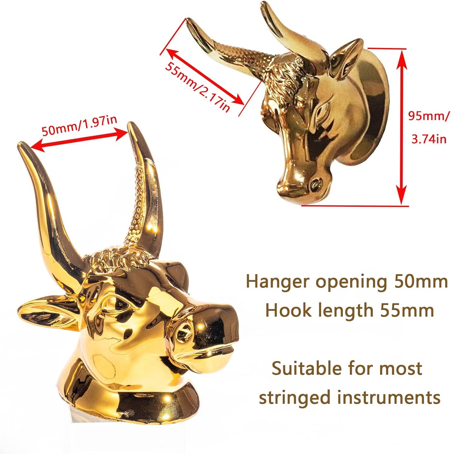 Bull Head Guitar Hangers Wall Mount Adjustable Hook Holder Instrument Display US