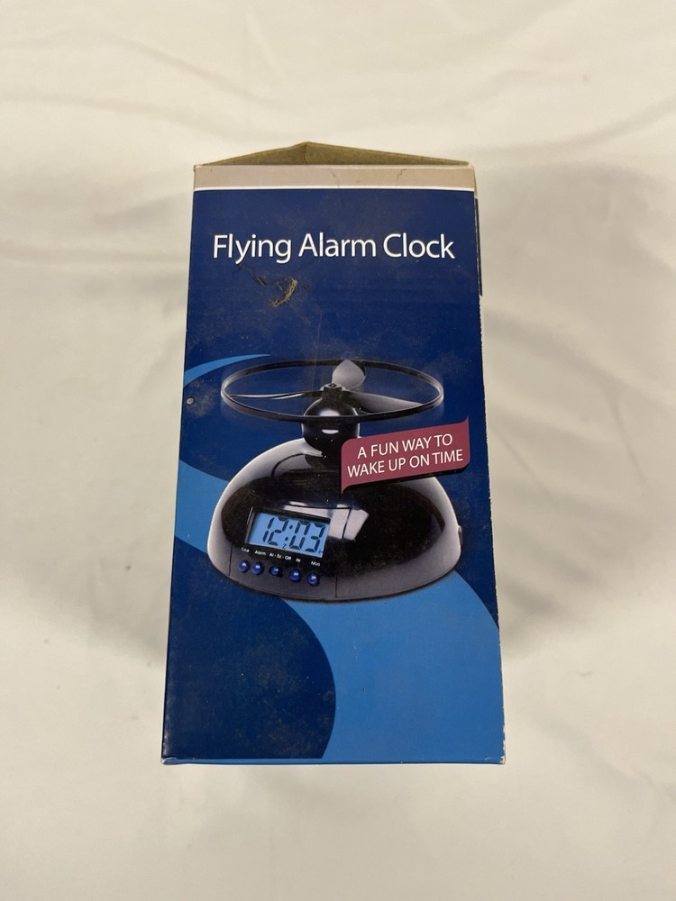 Flying Alarm Clock, Black, LCD Display