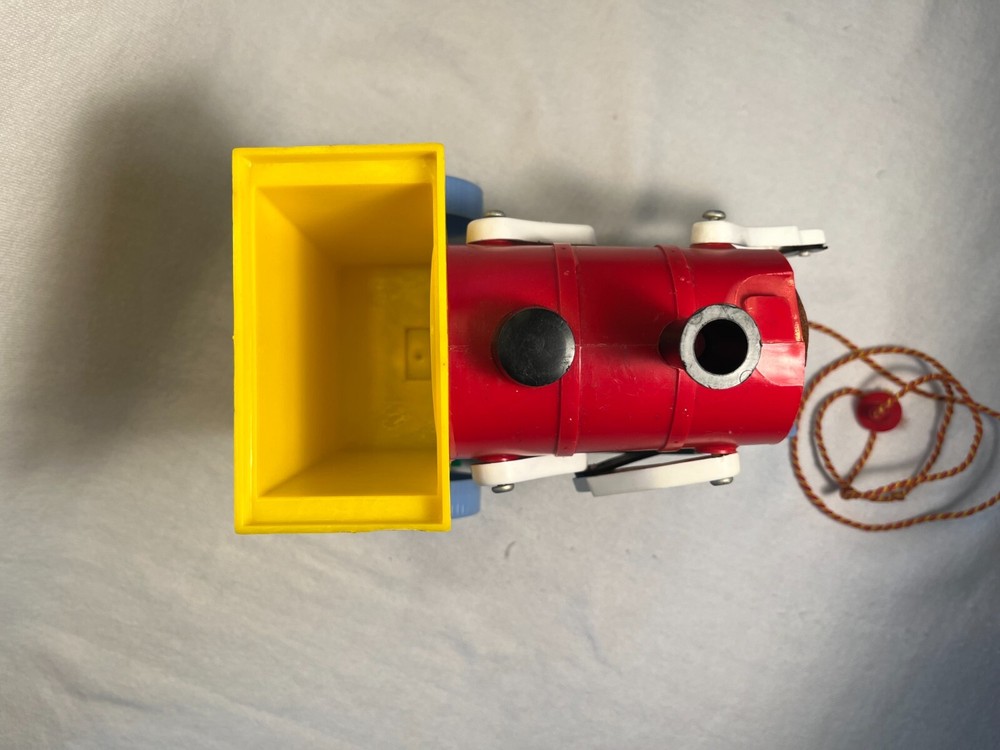 Vintage Plastic Pull Toy Train Engine Arms Legs Face 1950's-60's