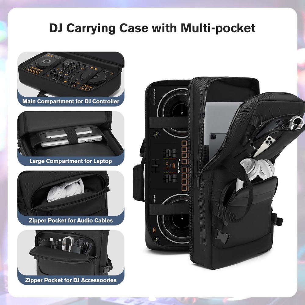Cxinesbag DJ Controller Case Compatible with Pioneer large, black