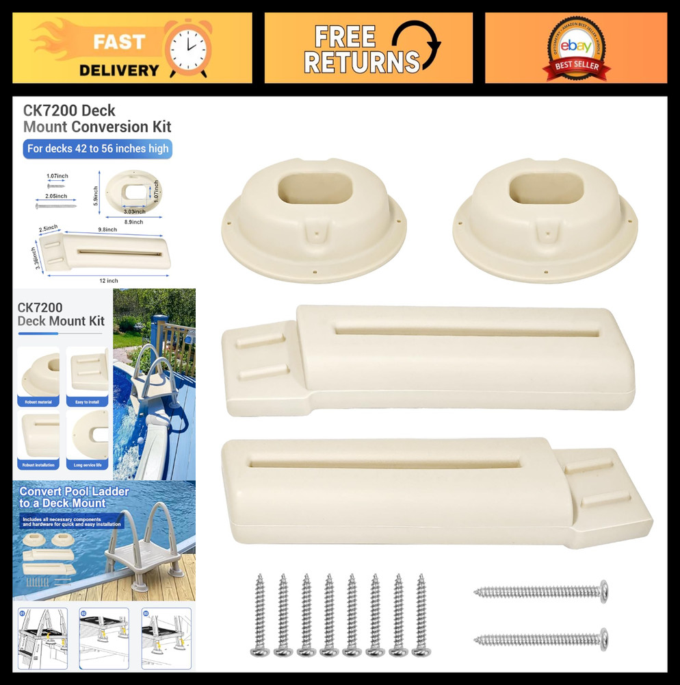 Conversion Kit for Confer Plastics - Transform #7200 Rolling Ladder to Deck-Moun