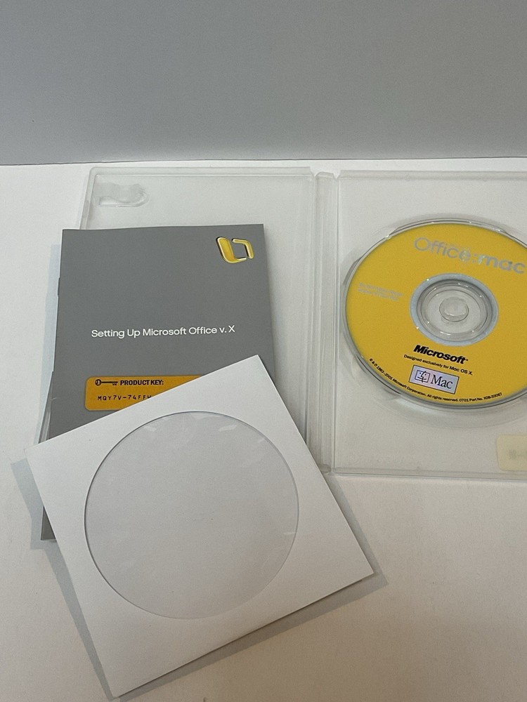 Vintage Macintosh Microsoft Office Mac OS X 2001 Install CD Software Apple