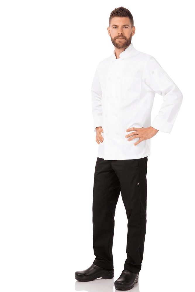 Men's Le Mans Chef Coat, White, Small