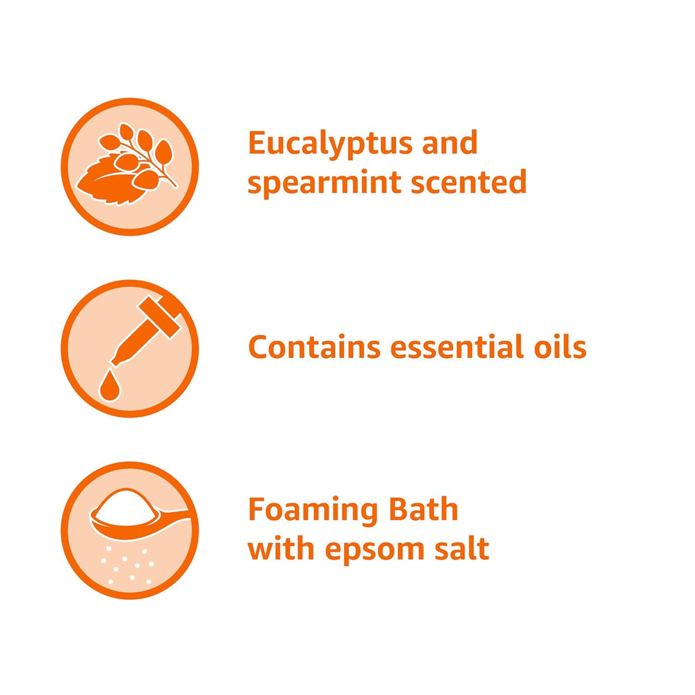 Amazon Basics Eucalyptus & Spearmint Scented Foaming Bath with Essential Oils, 3