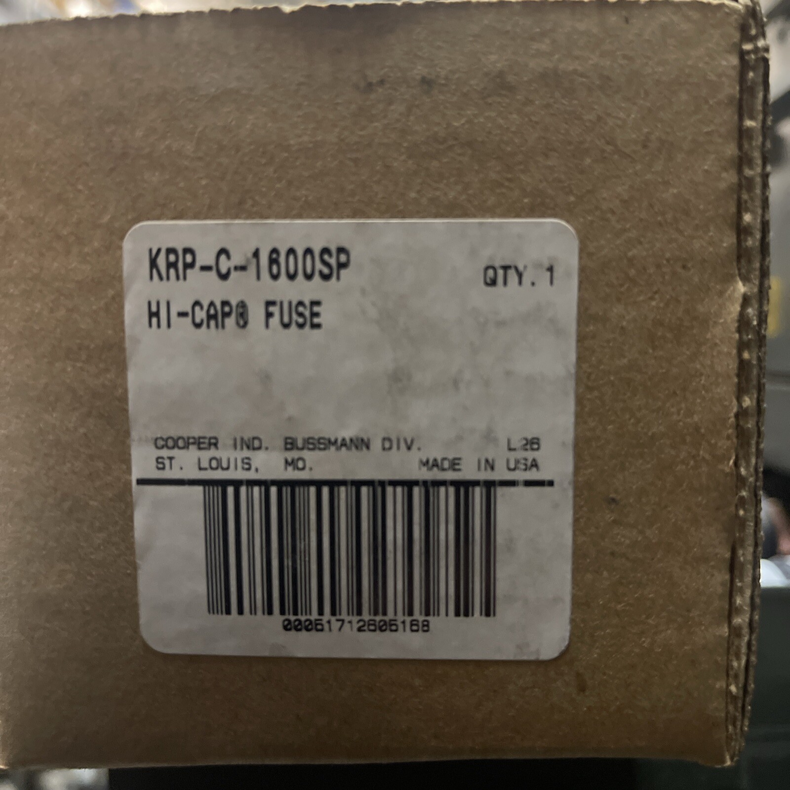 New Bussmann Bussman KRPC  KRP C 1600SP 1600 Amp Fuse Class L 600V Low Peak NIB