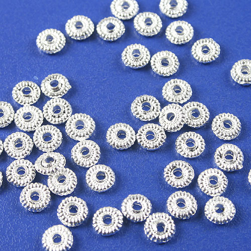 200pcs 5mm silver tone daisy spacer bead h3538