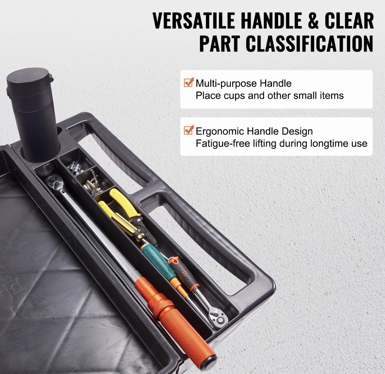 Utility Service Cart VEVOR 2 Shelf 550LBS 2 Swivel Wheels & 2 Fixed Wheels