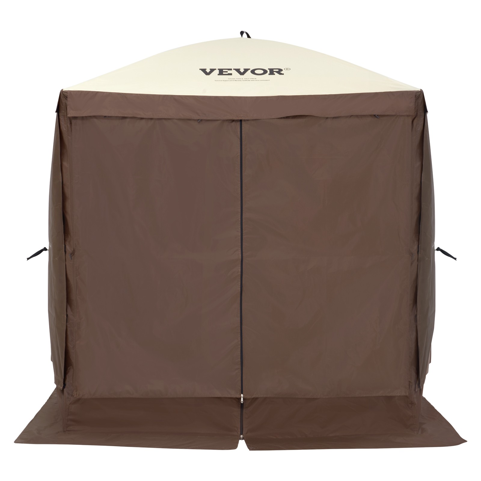 VEVOR Pop Up Gazebo Tent Pop-Up Screen Tent 4 Sided Canopy Sun Shelter Brown