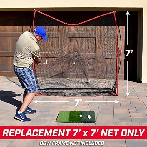 7 x 7 ft Replacement Golf Net - Not Compatible with Other Brands - Bow Type