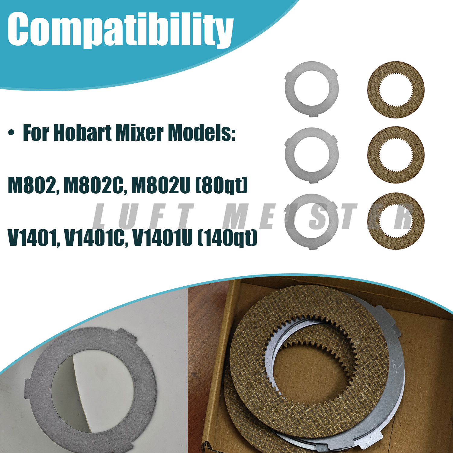 Clutch Disc Kit for Hobart Mixer M802 80qt 6pc set 3pc 873117 +3pc 064432 NEW