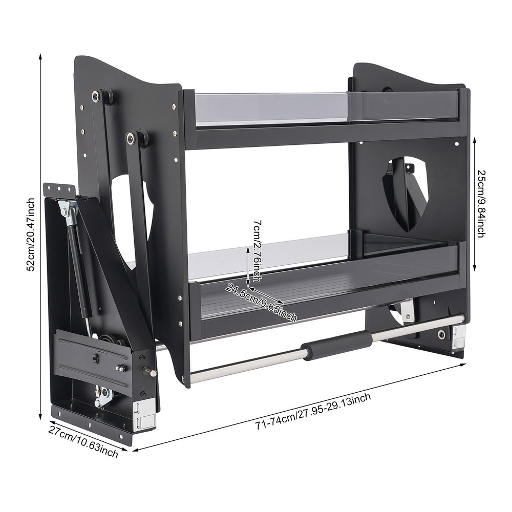 Pull Down Cabinet Organizer, 2 Tier Kitchen Cabinet Pull Down Shelf, Pull Out