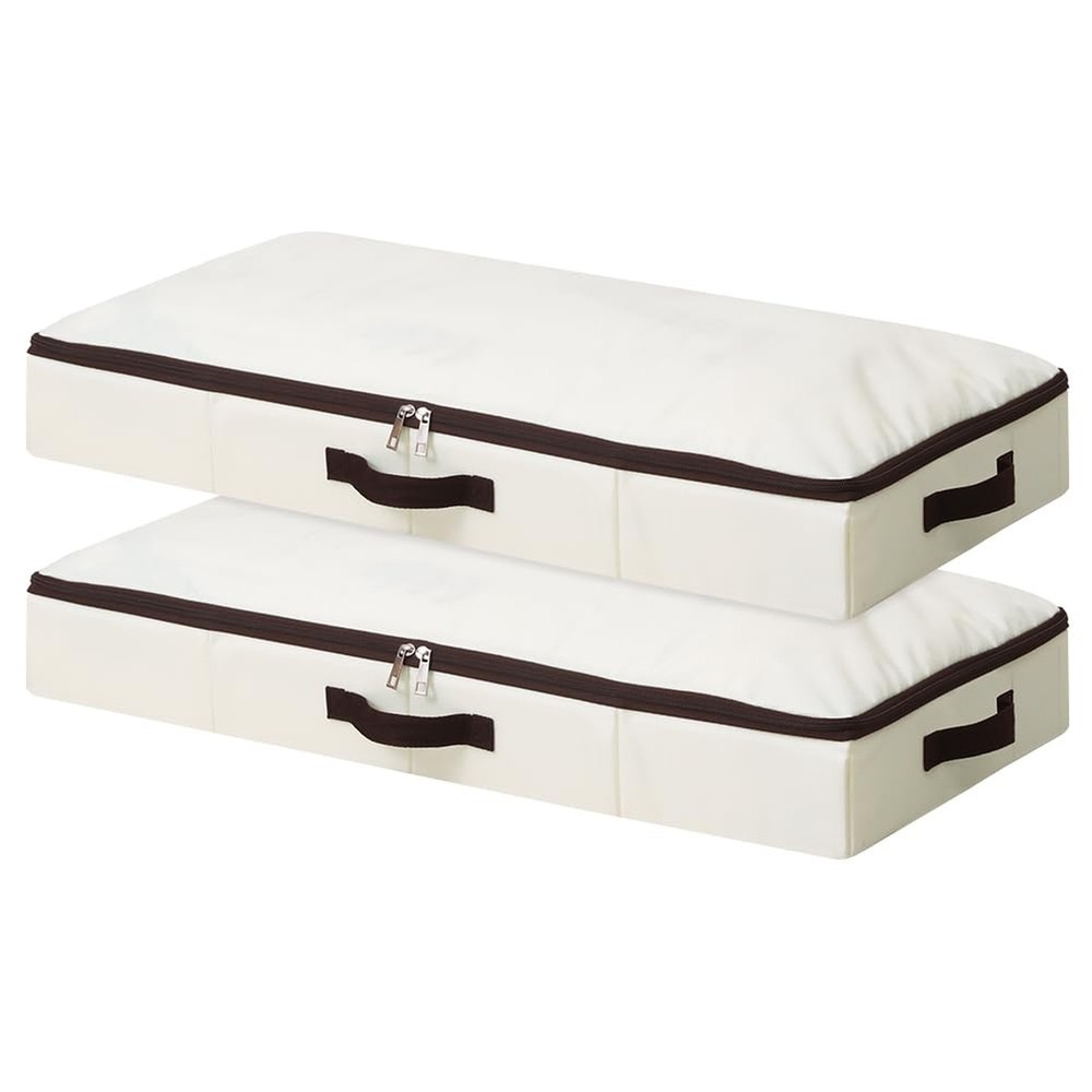 AMJ 2-Pack 4” Height Under-Bed Storage Baskets | Foldable Fabric Drawers f