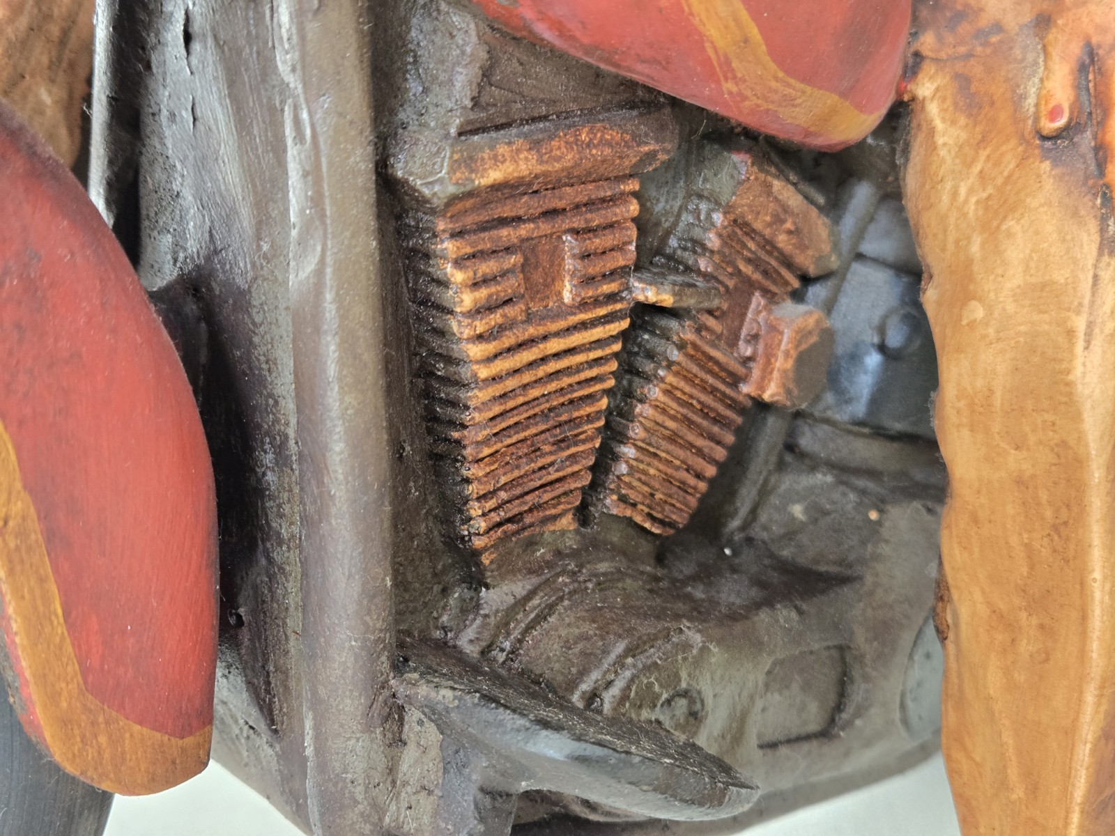 LARGE Wooden Sailor & Date Couple Riding Harley Davidson Motorcycle Sculpture