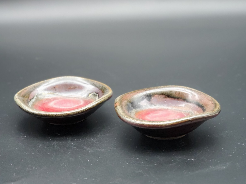 2 Art Pottery salt cellars