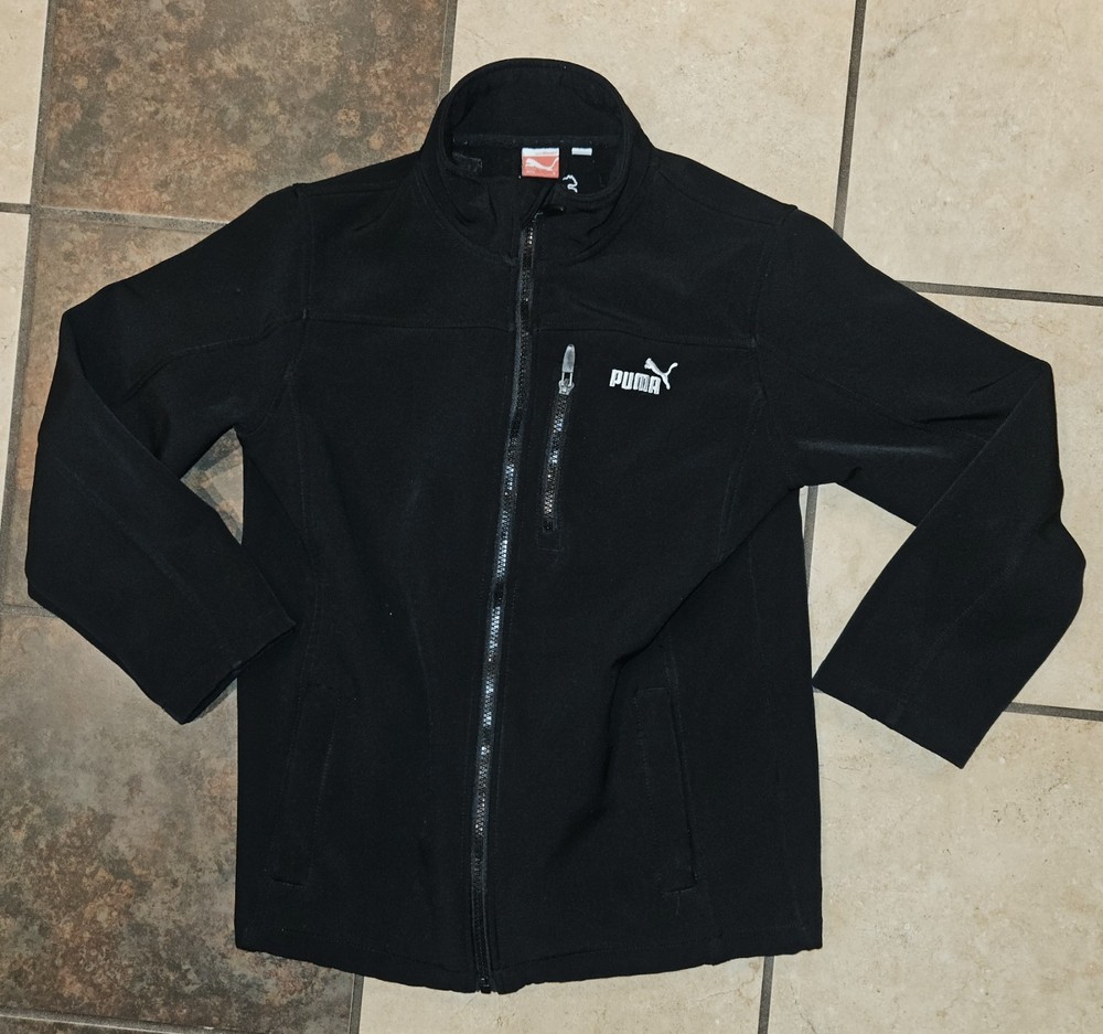 PUMA - BOYS FULL ZIP ATHLETIC OUTERWEAR - Size Medium - Black Training Jacket