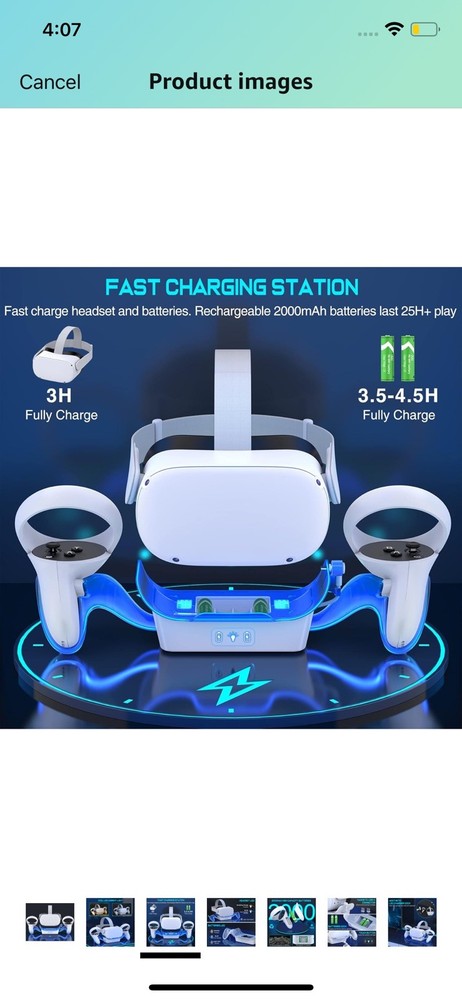 Enhanced Fast Charging Dock with LED Light Touch Switch for Oculus Quest 2