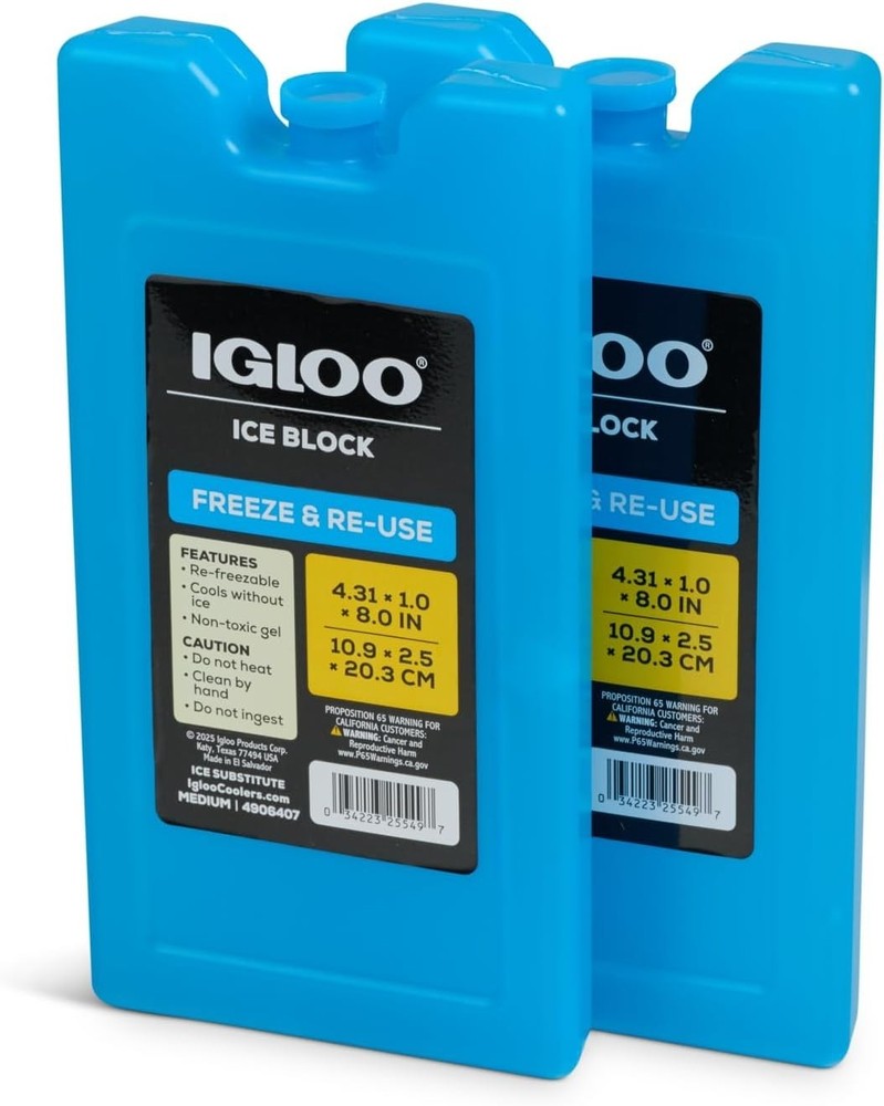 Igloo Medium Ice Block Duo - Compact, Leak-Proof Solution for Outdoor Fun