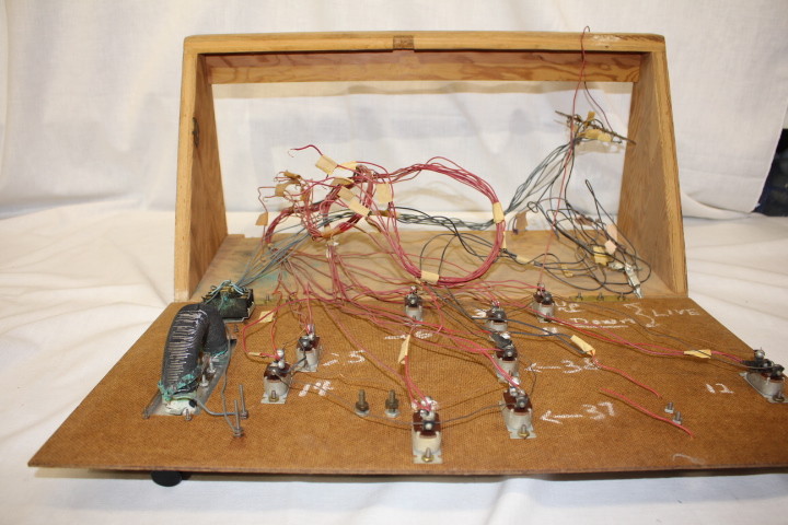 Handmade Wood Traintrack Control Panel Manostat Throttle Voltmeter Steampunk
