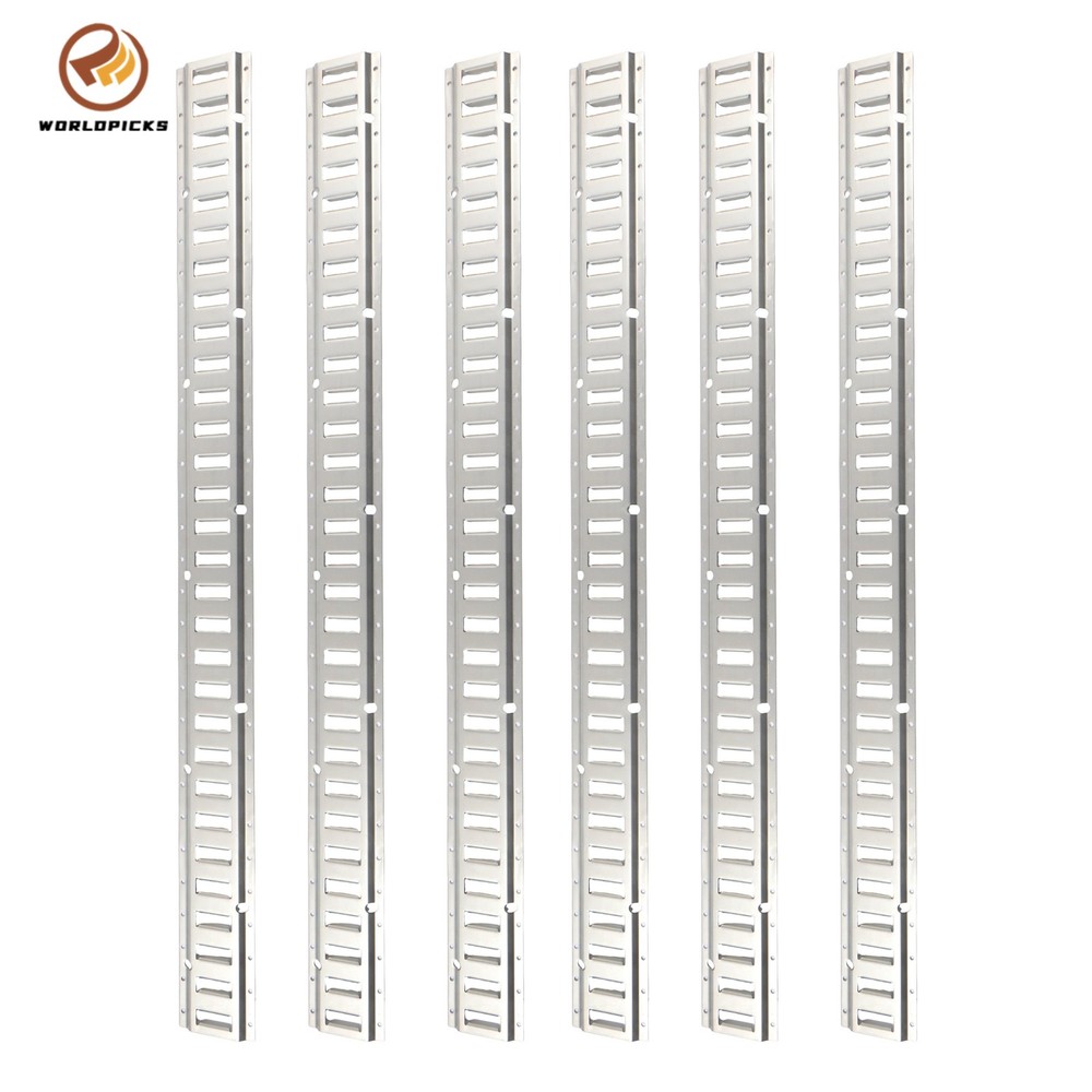 5' E Track Tie Down Rail 6 Pieces, Silver Galvanized, Universal Cargo Rail