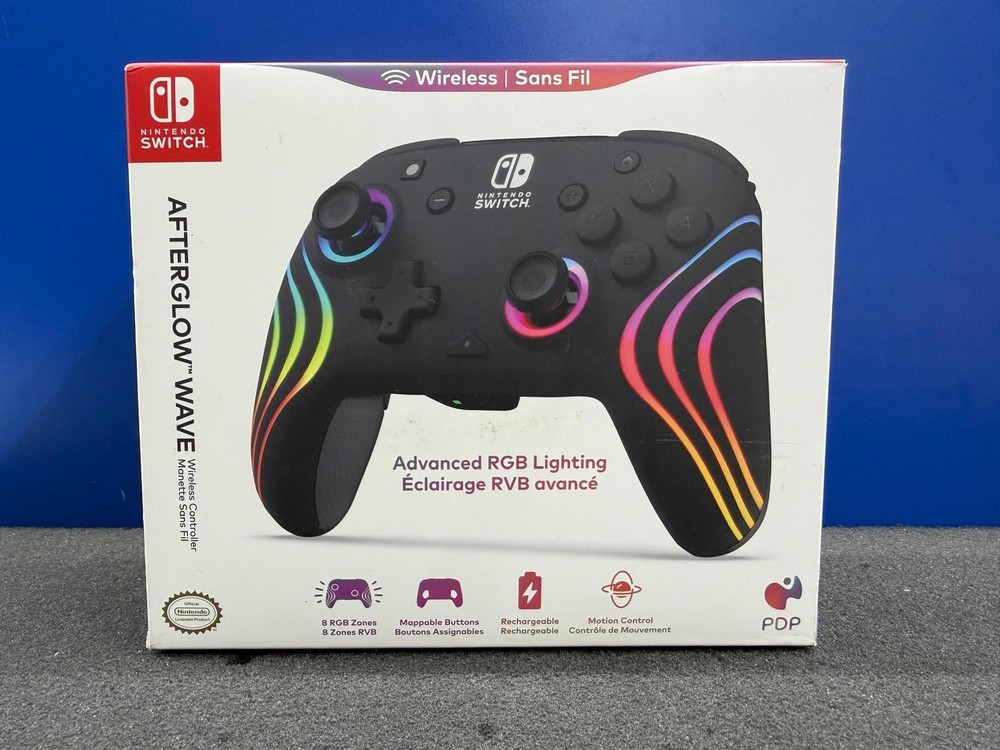BRAND NEW Nintendo Switch Afterglow Wave Wireless Controller – RGB Lighting
