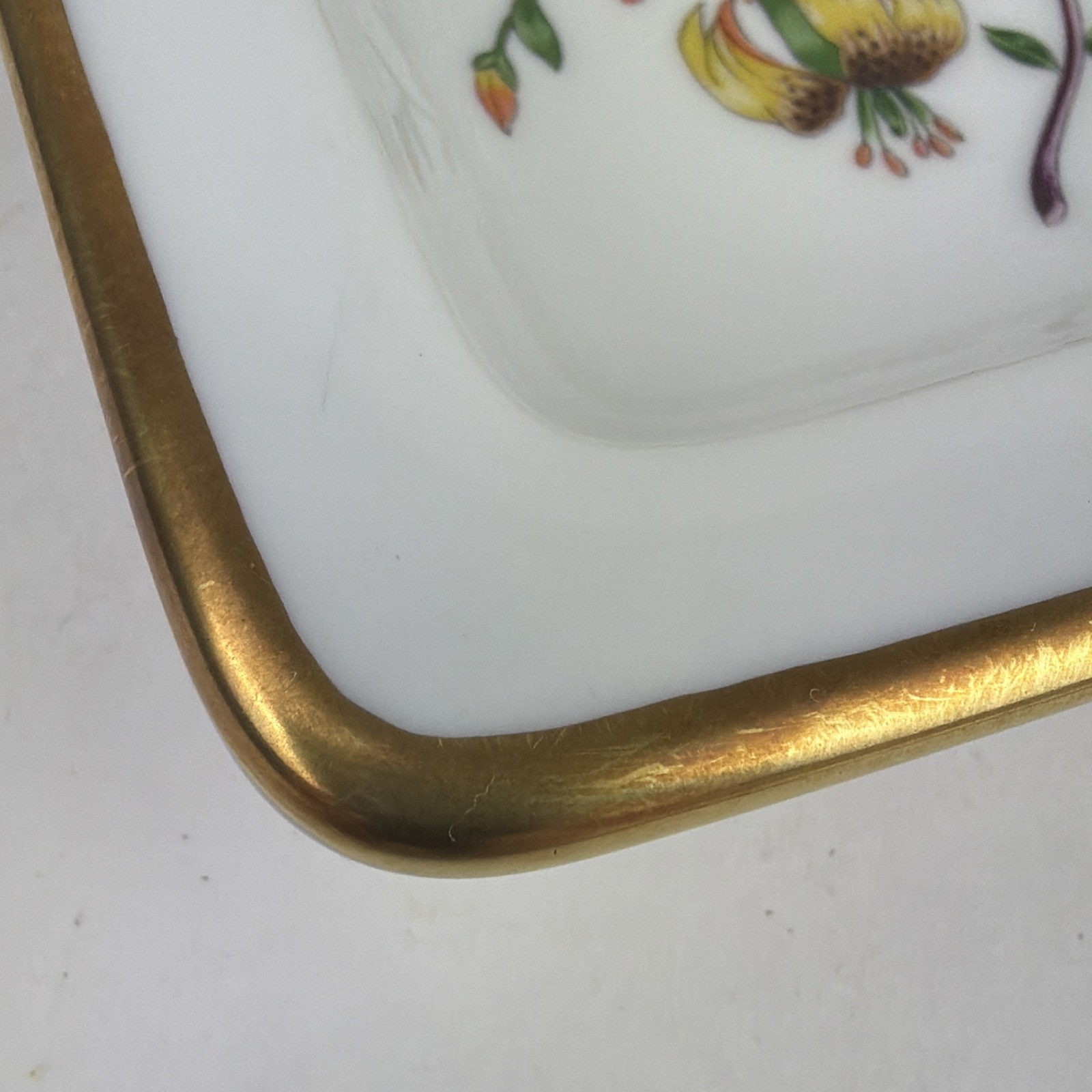 Gucci x Richard Ginori Flora Floral Porcelain Square Ashtray Italy Vintage 5.5"