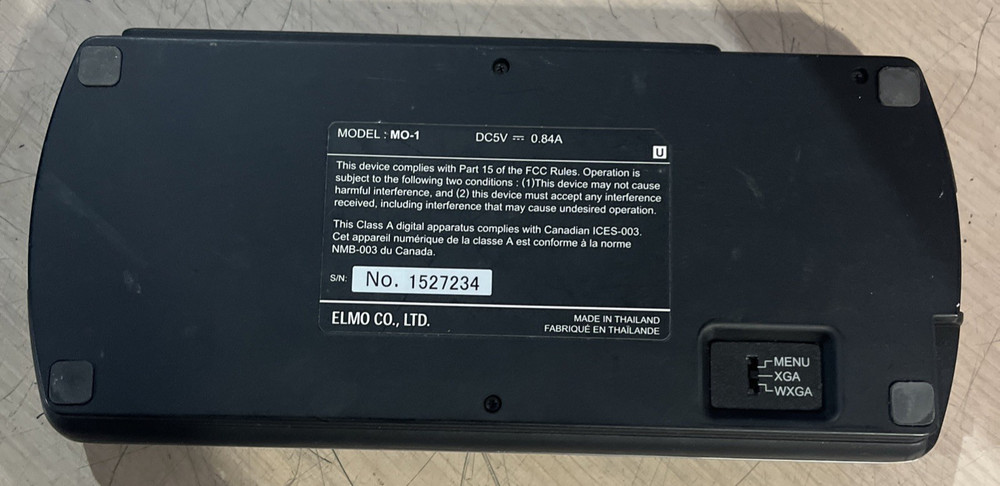 ELMO MO-1 PORTABLE VISUAL PRESENTER DOCUMENT CAMERA