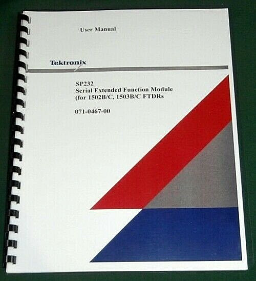 Tektronix SP232 User Manual: Comb Bound & Protective Covers