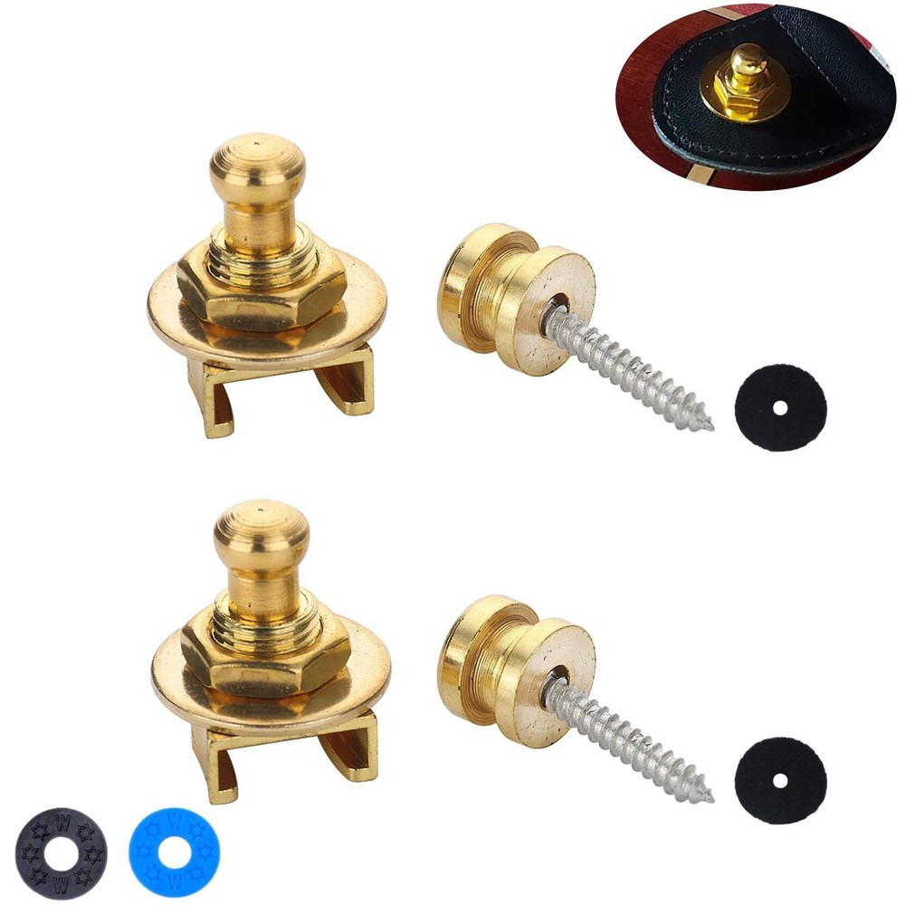 2 PCS Sturdy Guitar Strap Locks - Security and Quick Release Guitar Strap But...