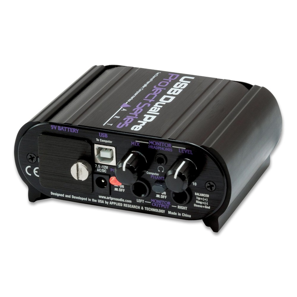 USB Dual Pre Audio MIDI Interface with Phantom Power for Remote Recording
