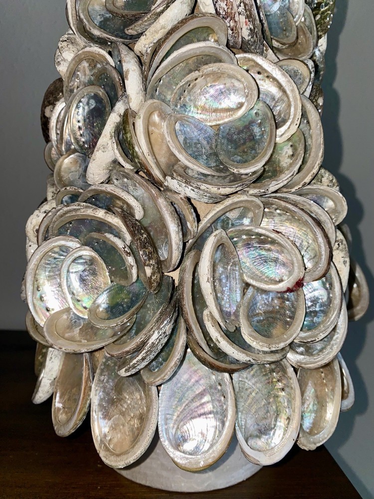 Seashell Christmas Tree #5 21”Tall Rosette Swirls Abalone Seashells Shell