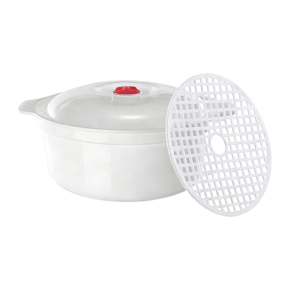 Steamer for Microwave Kitchen Cooking Containers with Lid and security