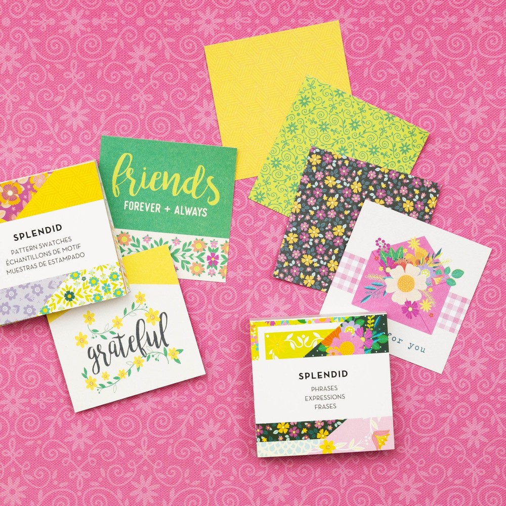 Paige Evans Splendid Mini Swatch Books 2"X2" 72/Pkg-Pattern & Phrase, 36 Sheets