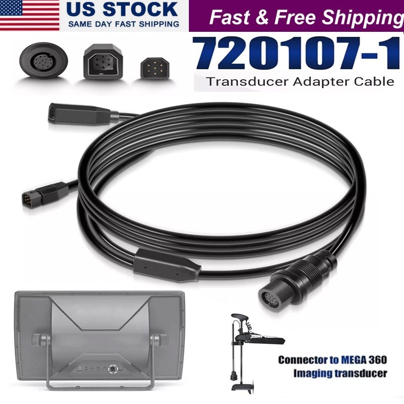 720107-1 Transducer Adapter Cable 10ft. Replace 9-M360-2-DDI-Y Mega 360 & 2D/MDI