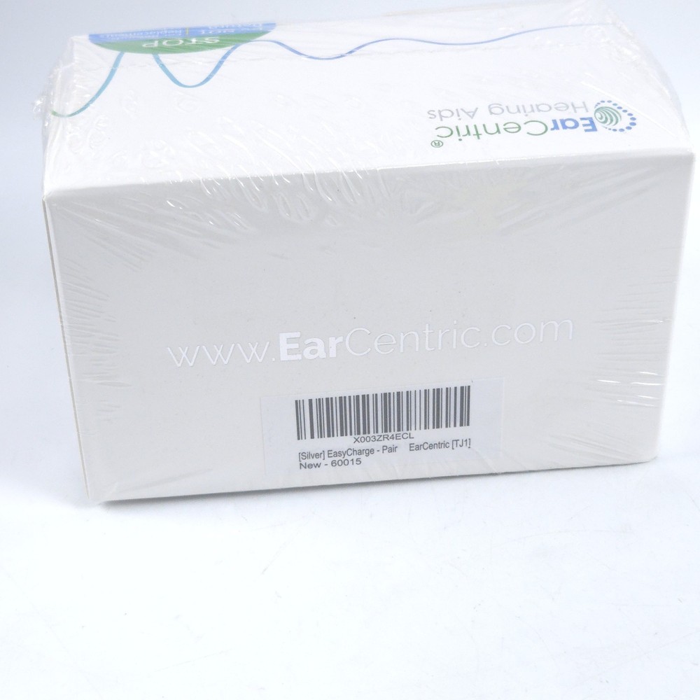 EarCentric EasyCharge Rechargeable Hearing Aids (Pair) Silver - New Sealed